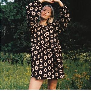 Christy Dawn Salona Dress Noir Daisy (Black with Cream Block Daisies) Medium